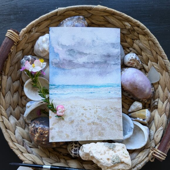 "Storm Rolling In" - Tiny Original Watercolor Painting - Picture 6 of 6